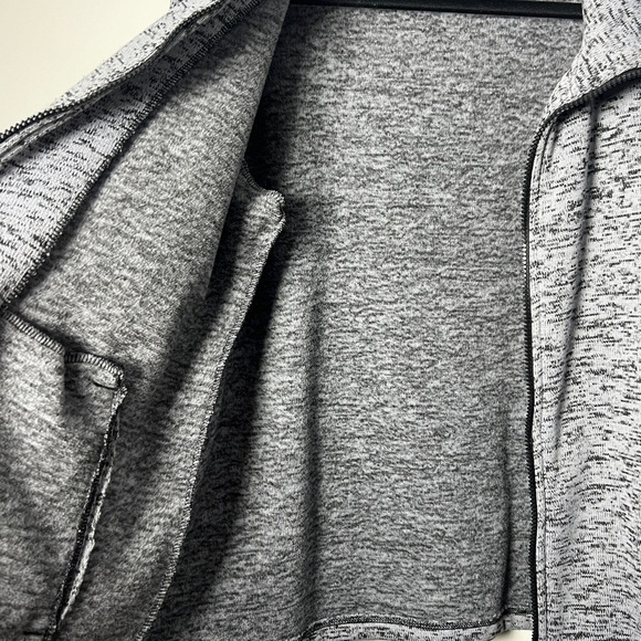 Calvin Klein Performance Full Zip Sweater Thumbholes Black Grey Warm - Picture 6 of 11